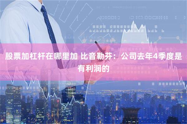 股票加杠杆在哪里加 比音勒芬：公司去年4季度是有利润的