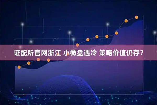 证配所官网浙江 小微盘遇冷 策略价值仍存？